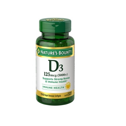 NATURE`S BOUNTY VITAMIN D3 125MCG  (5000 IU) (150 SOFTGELS)